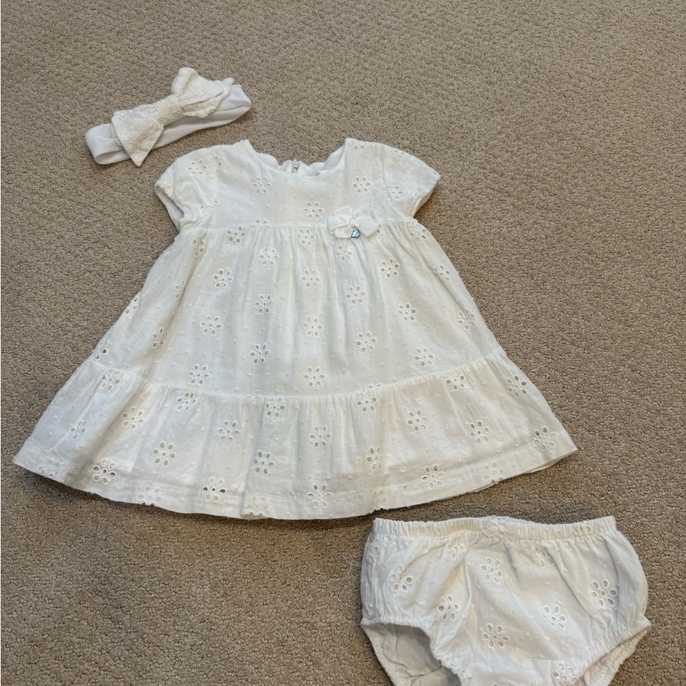 Mayoral White Dress with Bloomers and Headband